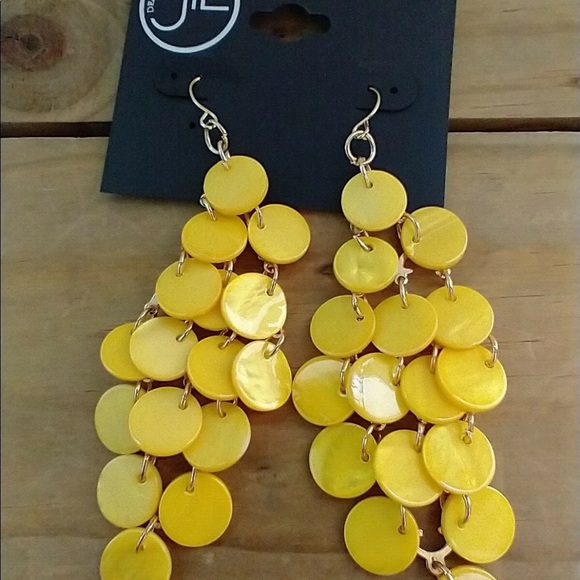 Designs by Jil yellow dangling earrings-NWT - Picture 6 of 9